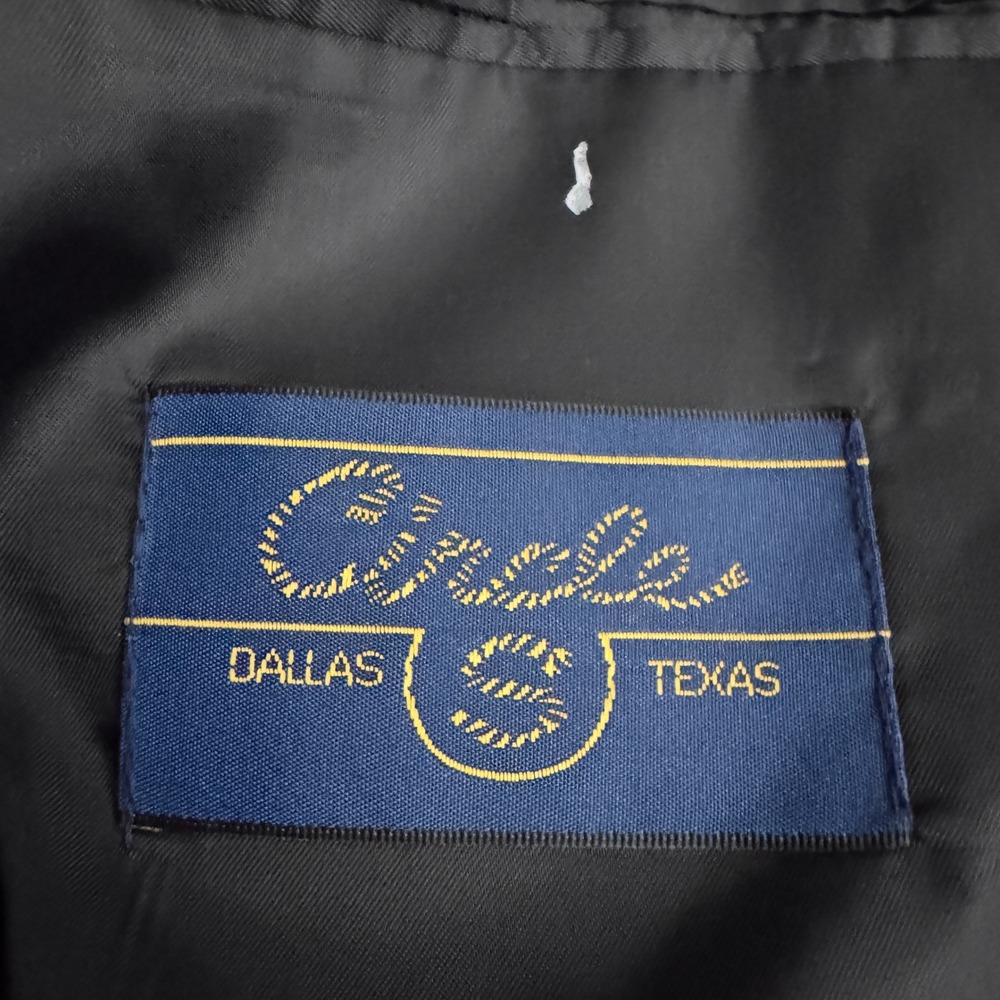 Circle S Blazer Mens 46R Black Solid Western Cowboy Yoke Arrow Pocket 17B - Picture 5 of 6